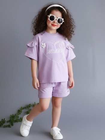 ست تیشرت و شلوارک دخترانه کد:2001